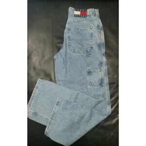 Tommy Hilfiger WOMEN'S 6 Wide Leg Baggy Carpenter Jeans Vtg 90s Y2K Streetwear